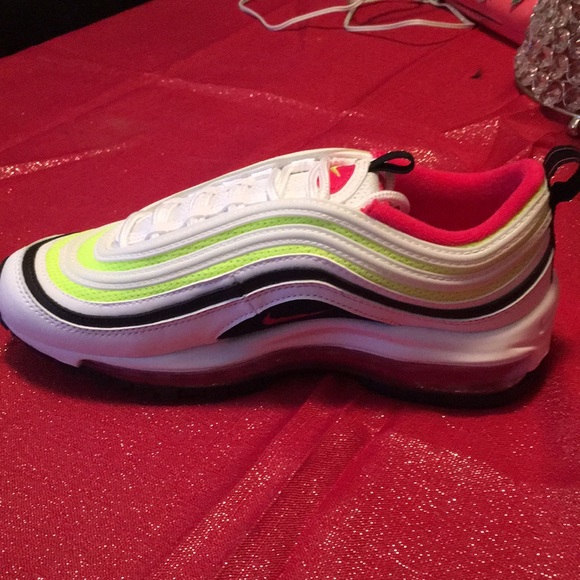 Nike Air Max 97 (GS) White Rush Pink Volt - Picture 4 of 7